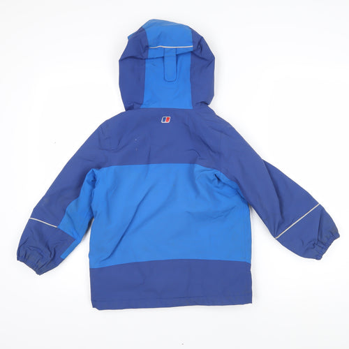 Berghaus Boys Blue Colourblock Jacket Coat Size 5-6 Years Zip