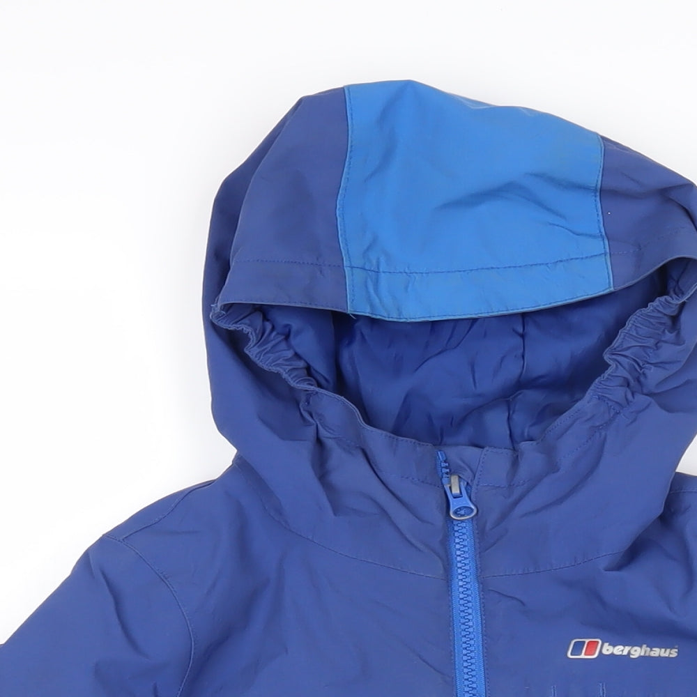 Berghaus Boys Blue Colourblock Jacket Coat Size 5-6 Years Zip