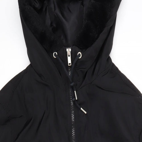 Gap Womens Black Overcoat Coat Size L Zip