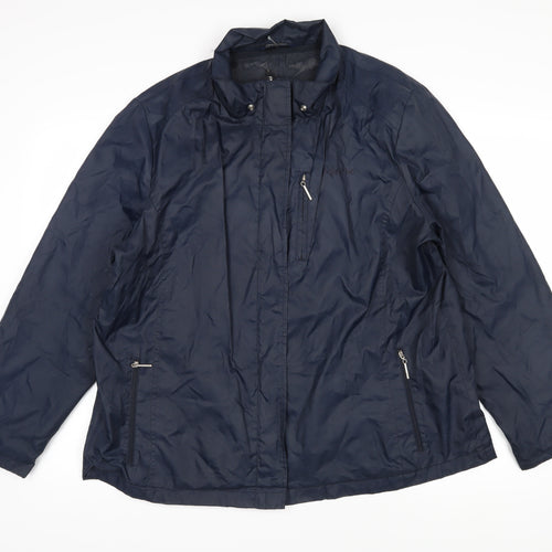 Maine Womens Blue Rain Coat Jacket Size 20 Zip