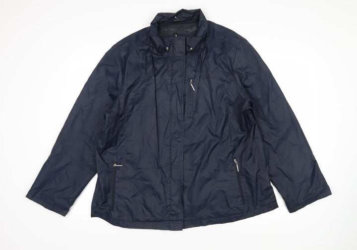 Maine Womens Blue Rain Coat Jacket Size 20 Zip