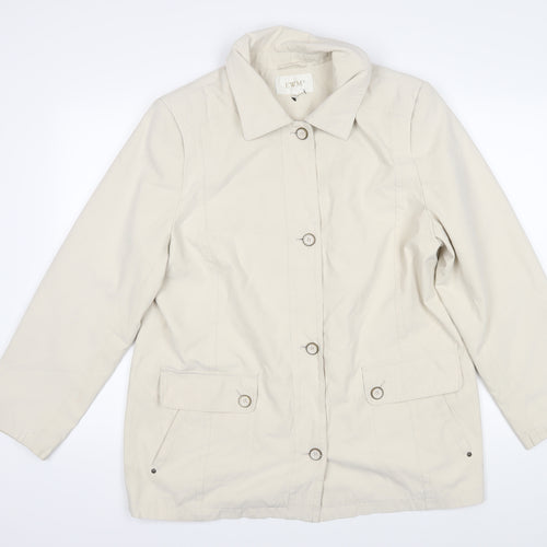 EWM Womens Beige Jacket Coat Size 16 Button