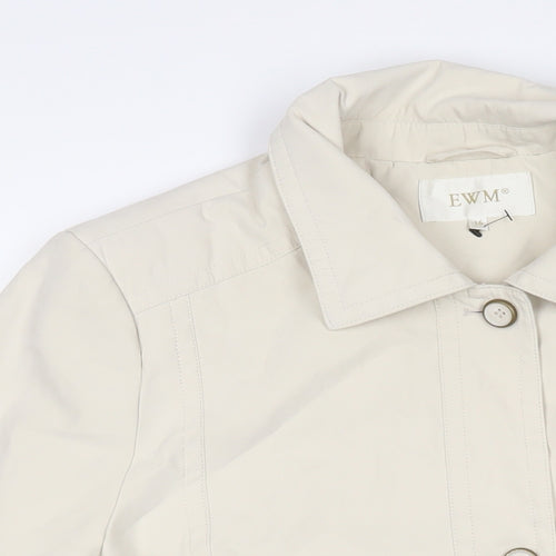 EWM Womens Beige Jacket Coat Size 16 Button