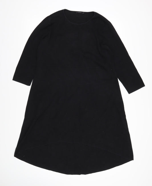 COS Womens Black Cotton A-Line Size M Scoop Neck Pullover