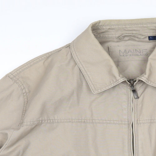 Maine Mens Beige Jacket Size L Zip