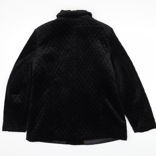 LUCIA Womens Black Quilted Blazer Size 16 Button
