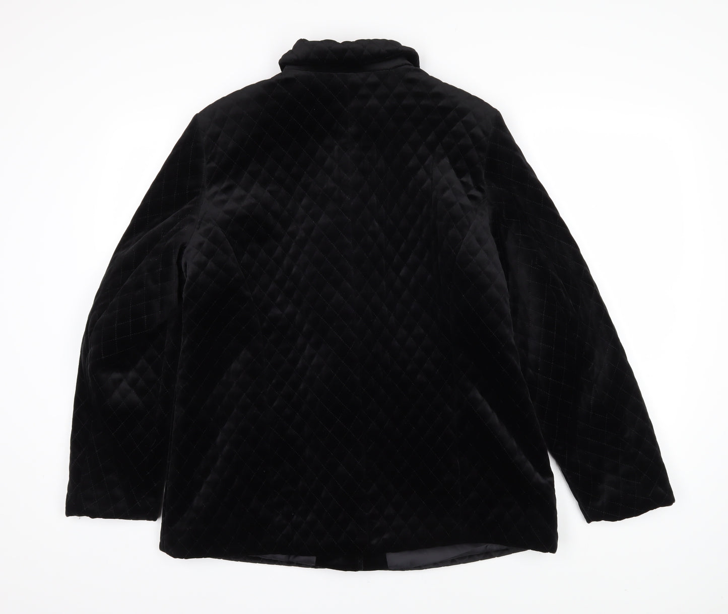 LUCIA Womens Black Quilted Blazer Size 16 Button