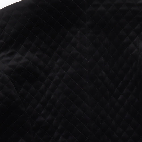 LUCIA Womens Black Quilted Blazer Size 16 Button