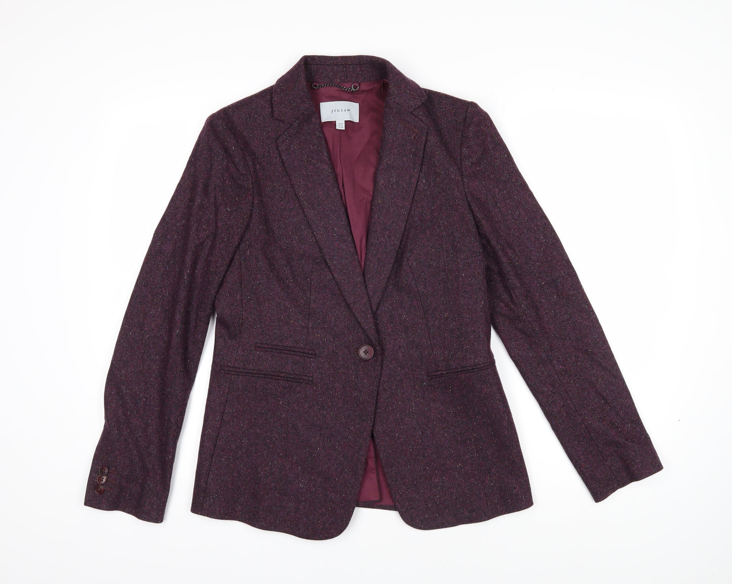 Jigsaw Womens Purple Jacket Blazer Size 10 Button