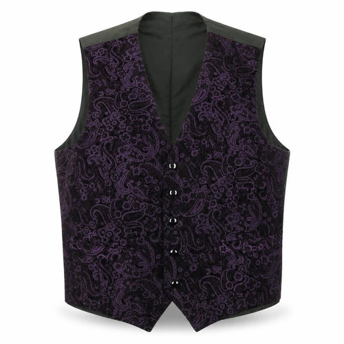 Gallagher & Egan Mens Purple Paisley Cotton Jacket Suit Waistcoat Size M Regular