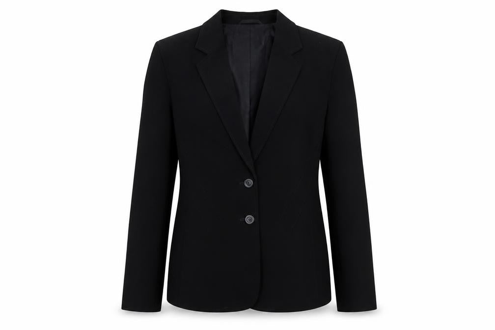 Front view of Gerry Weber women’s black jacket blazer, size UK 10, button