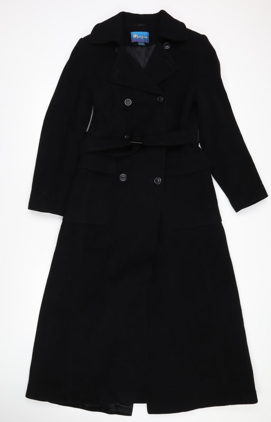 Monsoon Womens Black Overcoat Coat Size 10 Button