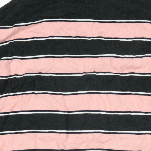 GANT Mens Pink Round Neck Striped Cotton Pullover Jumper Size S Long Sleeve