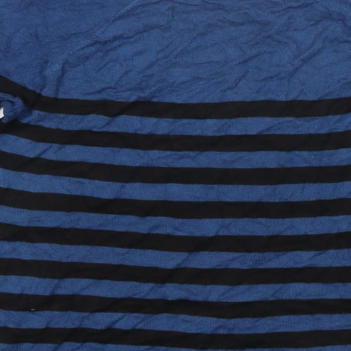 Kookai Womens Blue Boat Neck Striped Acrylic Pullover Jumper Size 2
