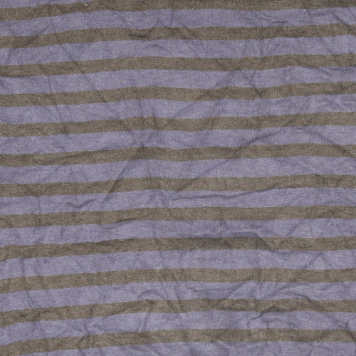 Jasper Conran Womens Purple Boat Neck Striped Viscose Pullover Jumper Size 18