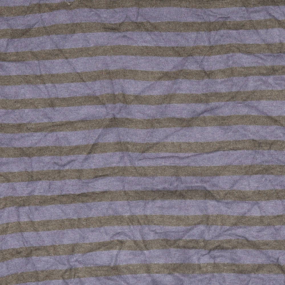 Jasper Conran Womens Purple Boat Neck Striped Viscose Pullover Jumper Size 18