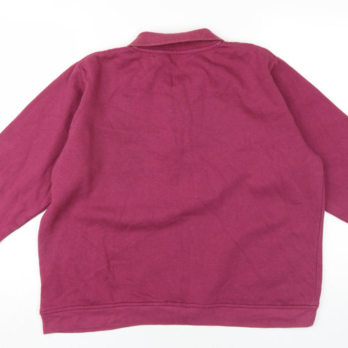 EWM Womens Pink Cotton Pullover Sweatshirt Size 18 Button