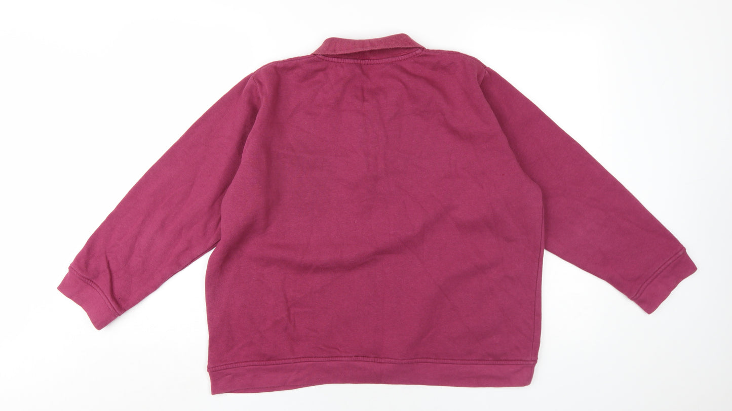 EWM Womens Pink Cotton Pullover Sweatshirt Size 18 Button
