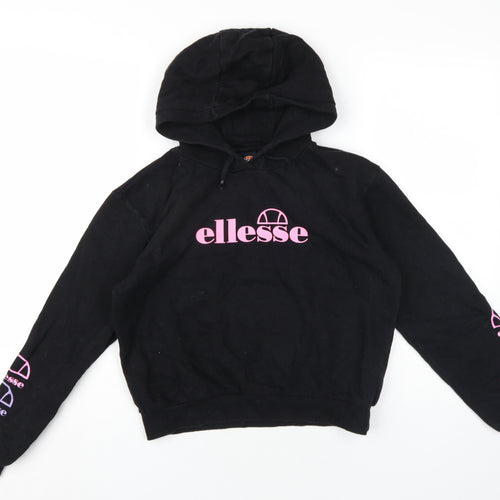 ellesse Girls Black Cotton Pullover Hoodie Size 12-13 Years Pullover