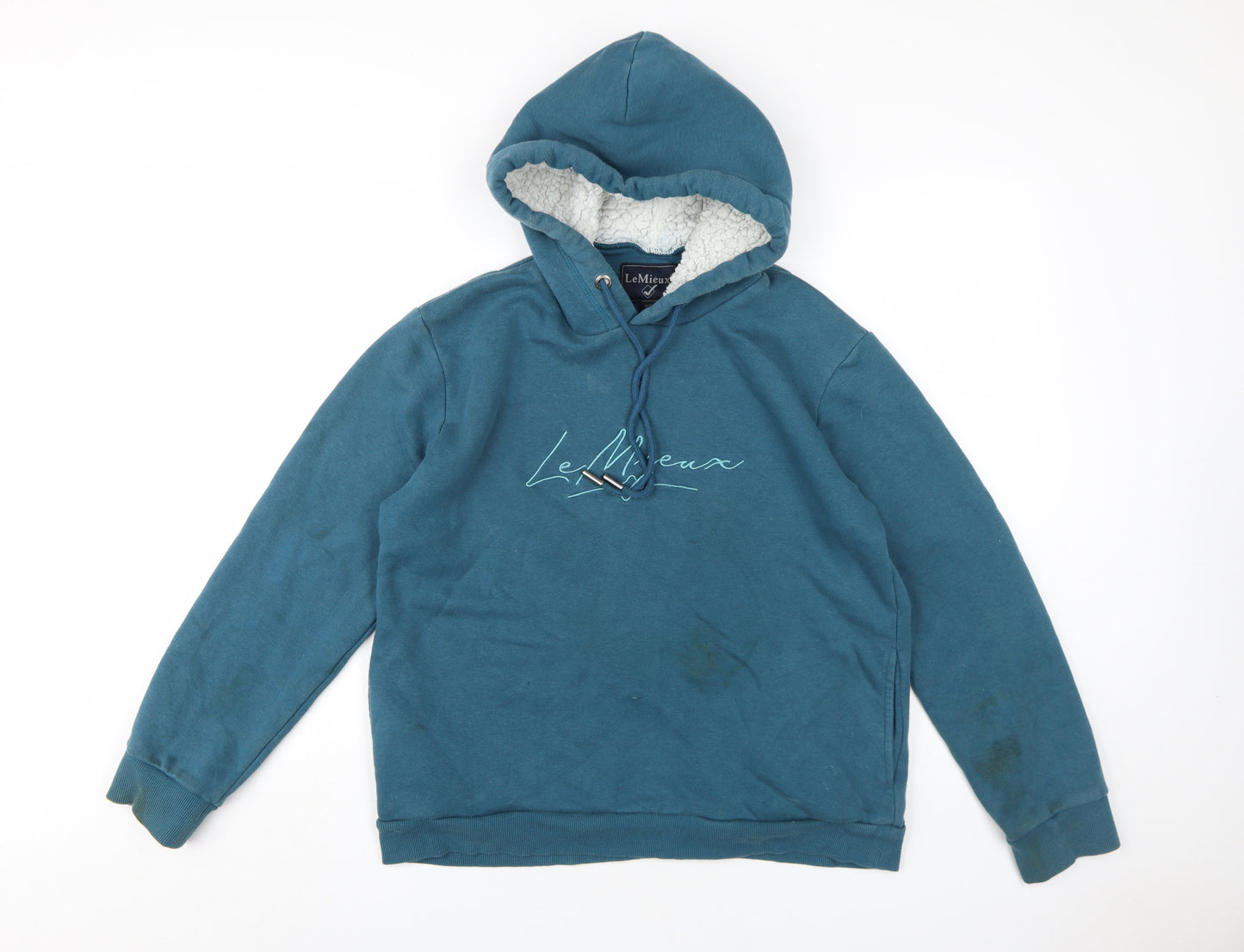 Le Mieux Womens Blue Cotton Pullover Hoodie Size 14 Pullover