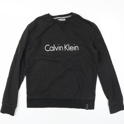 Calvin Klein Mens Black Cotton Pullover Sweatshirt Size M