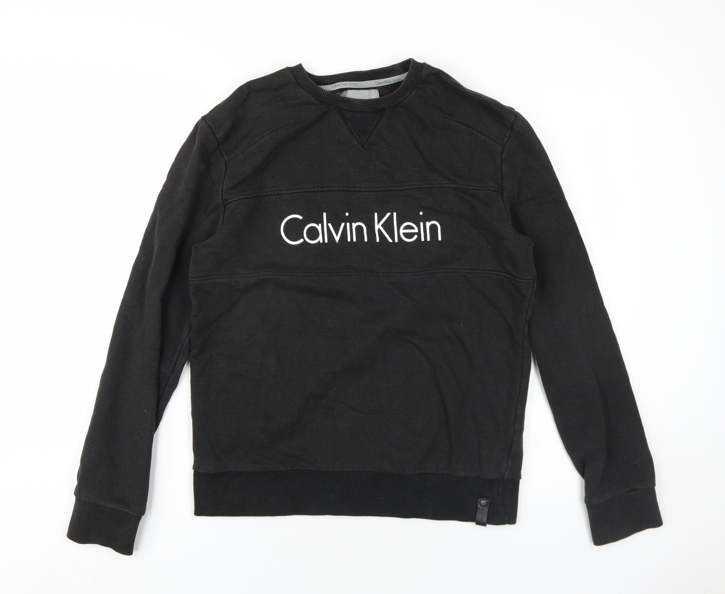 Calvin Klein Mens Black Cotton Pullover Sweatshirt Size M