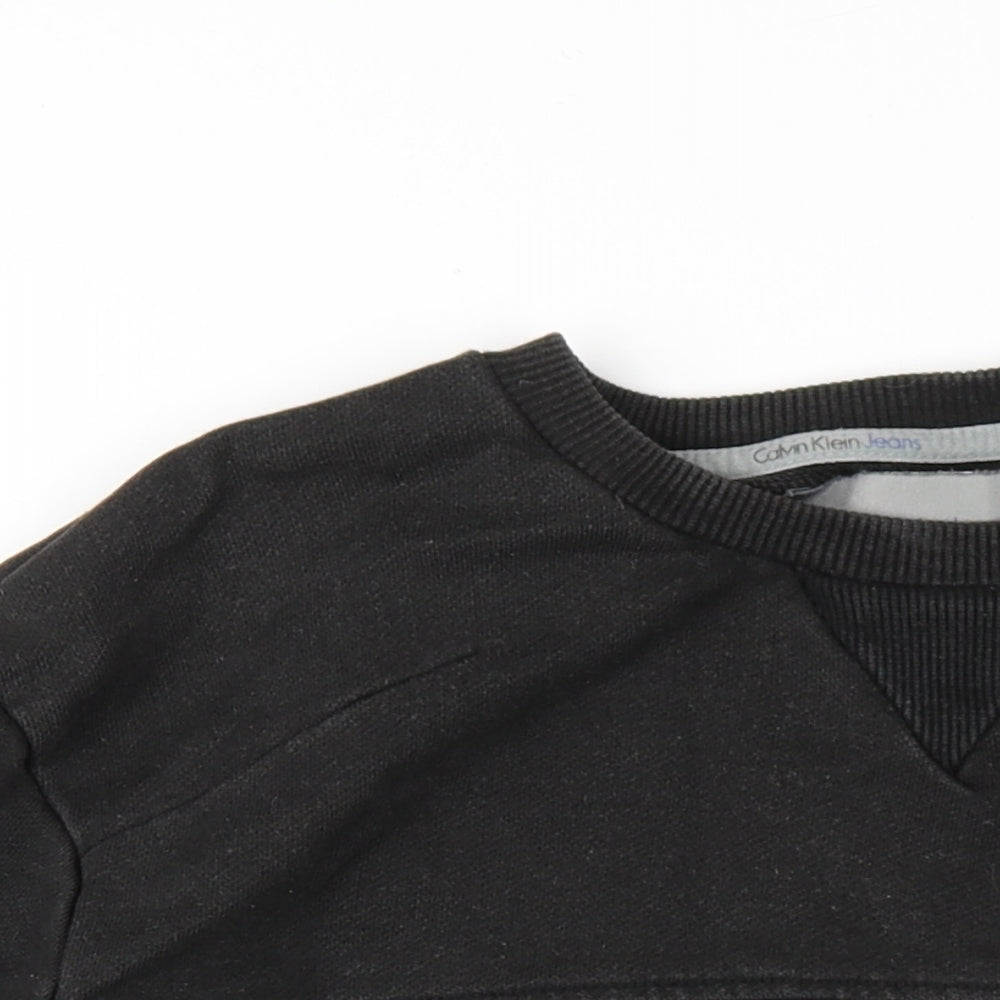 Calvin Klein Mens Black Cotton Pullover Sweatshirt Size M