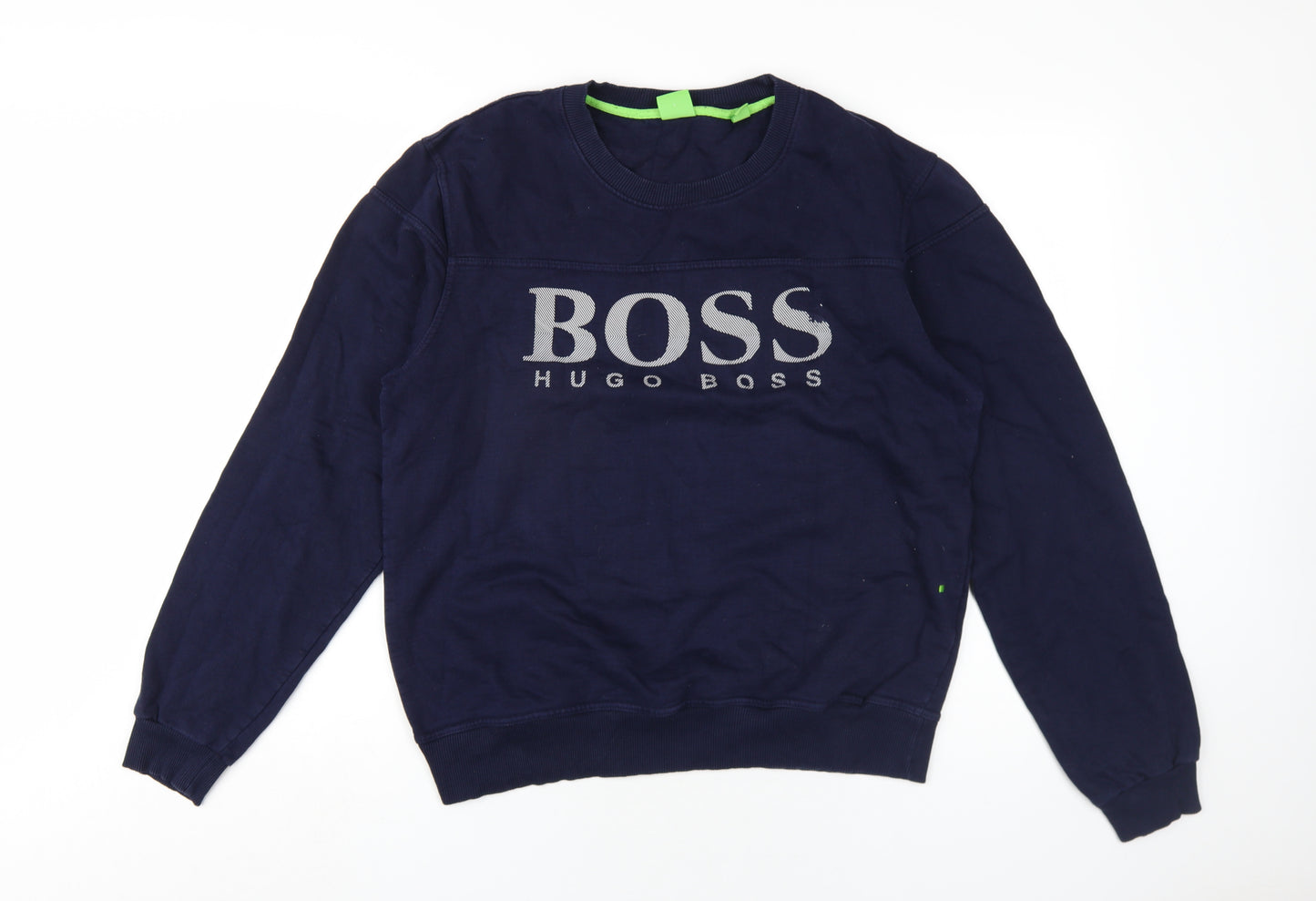 HUGO BOSS Mens Blue Cotton Pullover Sweatshirt Size L