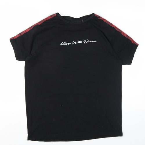 Kings Will Dream Mens Black Cotton T-Shirt Size M Round Neck