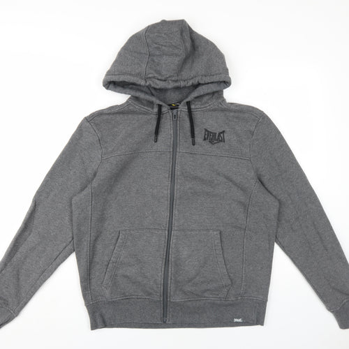 Everlast Mens Grey Cotton Full Zip Hoodie Size M