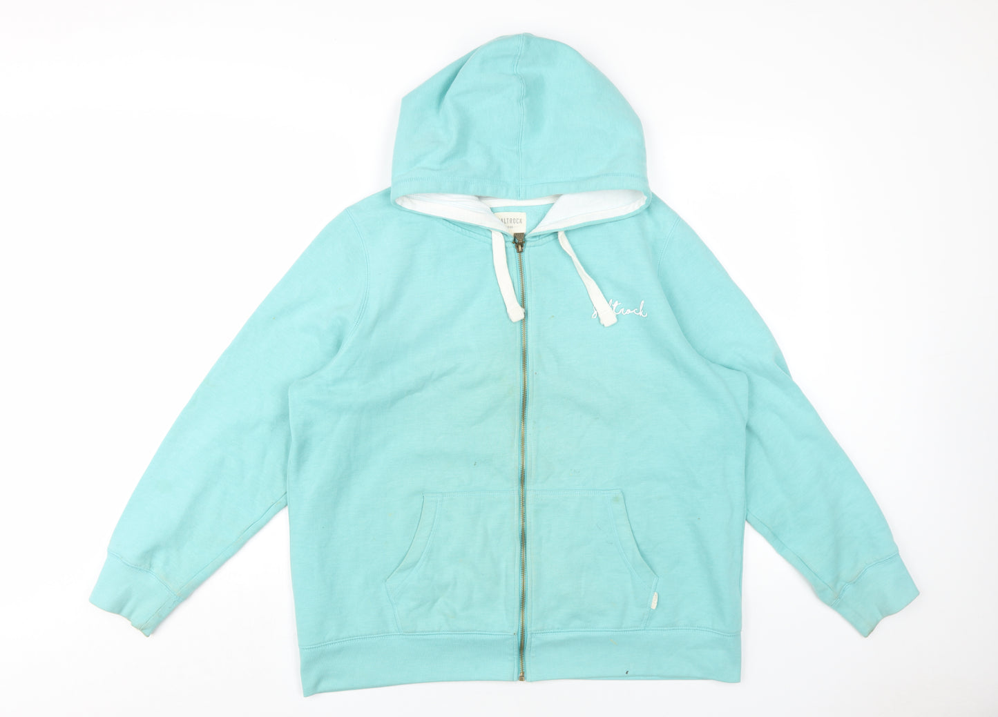 Saltrock Womens Blue Cotton Full Zip Hoodie Size 16 Zip