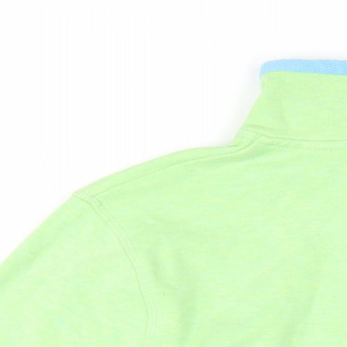 DASH Womens Green Cotton Pullover Sweatshirt Size 12 Button