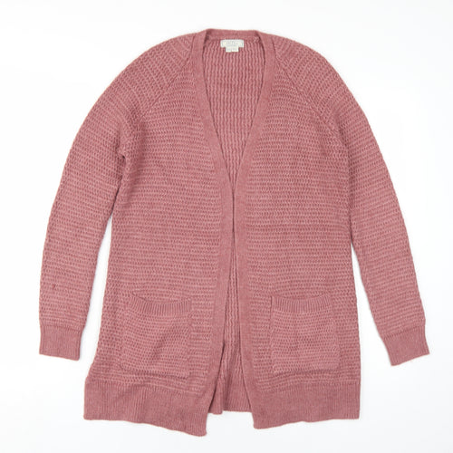 Fat Face Womens Pink V-Neck Acrylic Cardigan Jumper Size 6