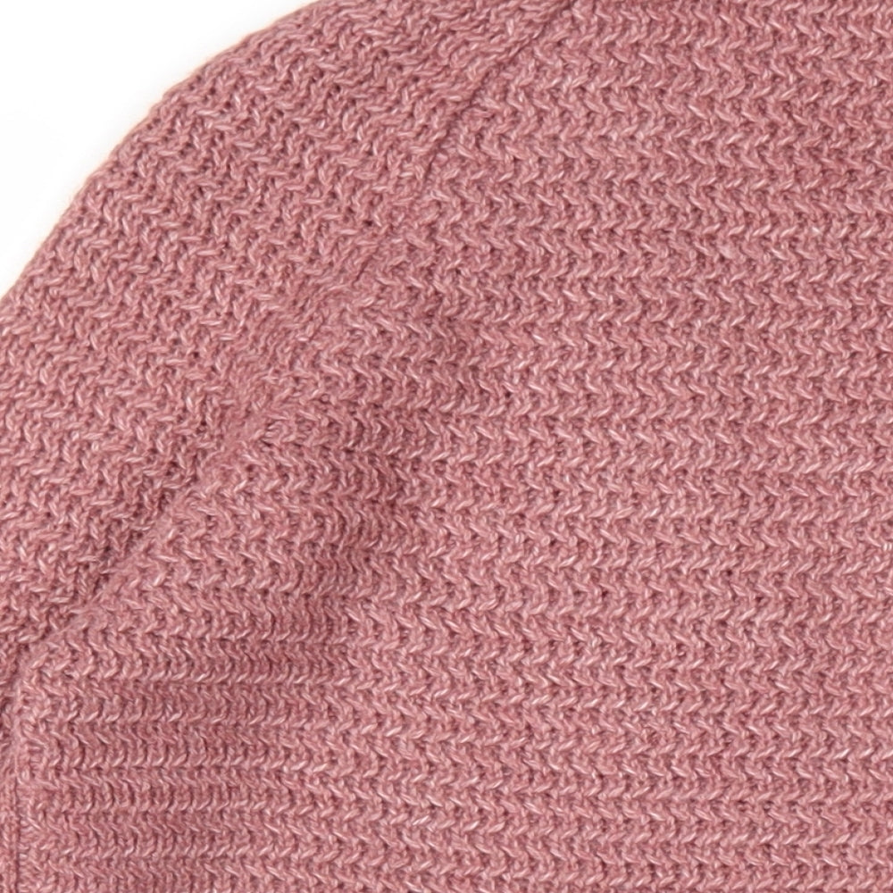 Fat Face Womens Pink V-Neck Acrylic Cardigan Jumper Size 6
