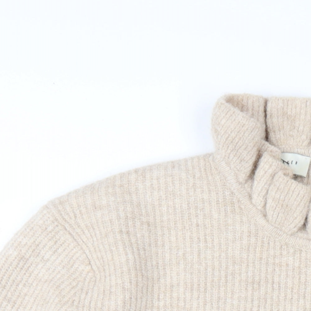 Ted Baker Womens Beige Mock Neck Polyester Pullover Jumper Size 16