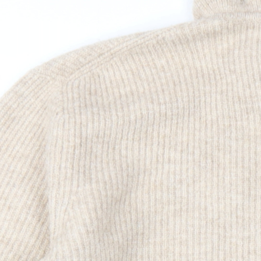 Ted Baker Womens Beige Mock Neck Polyester Pullover Jumper Size 16