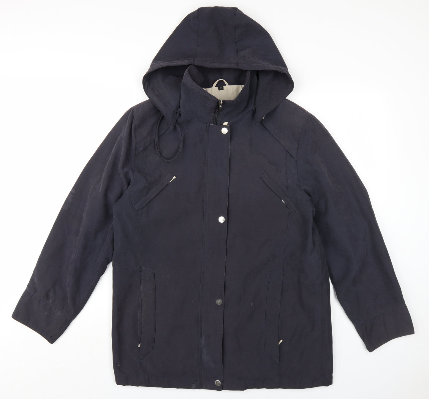 Eliza Gray Womens Grey Jacket Coat Size 12 Zip