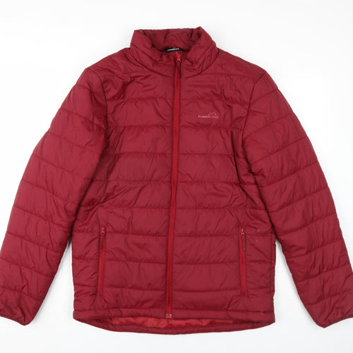 Freedom Trail Mens Red Puffer Jacket Coat Size S Zip
