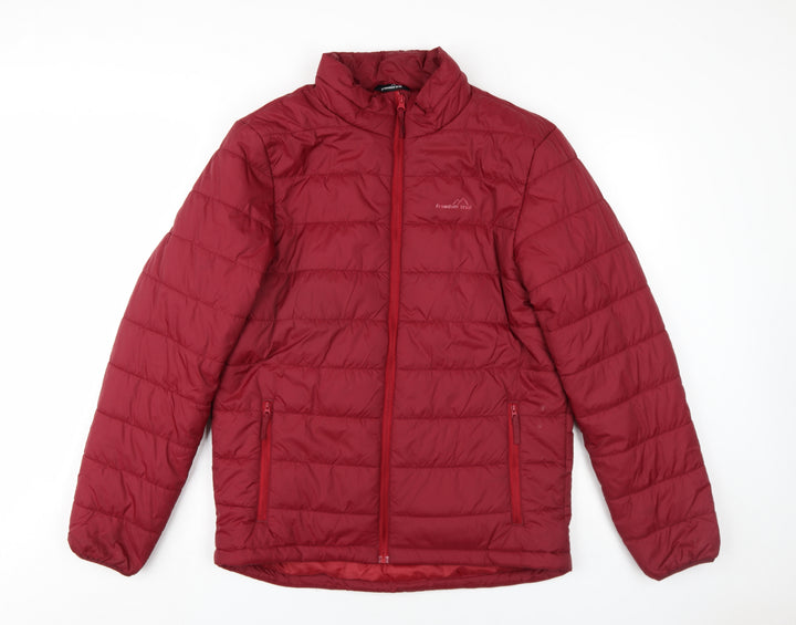 Freedom Trail Mens Red Puffer Jacket Coat Size S Zip