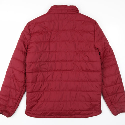 Freedom Trail Mens Red Puffer Jacket Coat Size S Zip