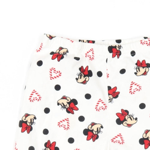 Disney Girls White Geometric Polyester Top Pyjama Pants Size 5-6 Years Pullover - Minnie Mouse