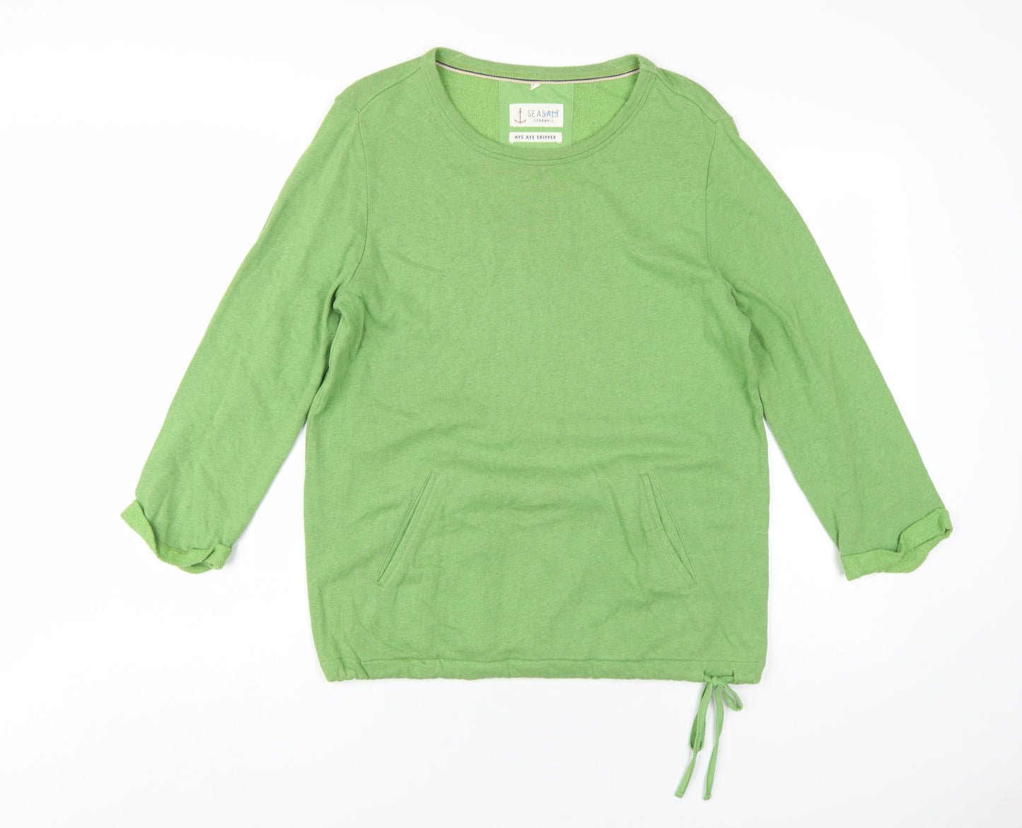 Seasalt Womens Green Cotton Pullover Sweatshirt Size 10 Pullover