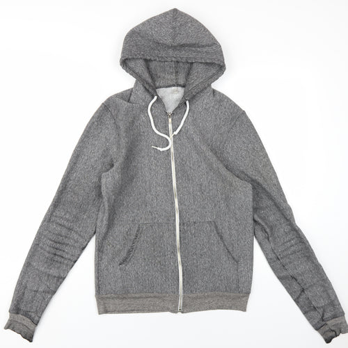 American Apparel Womens Grey Polyester Full Zip Hoodie Size S Zip