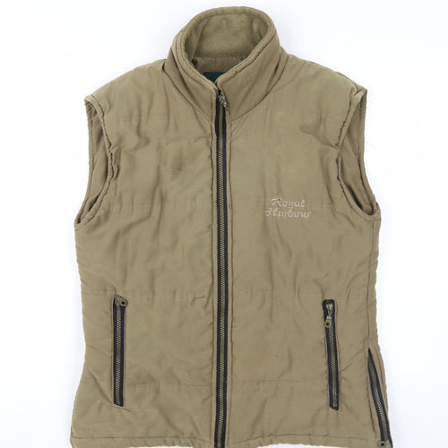 Royal Harbour Mens Beige Gilet Waistcoat Size M Zip