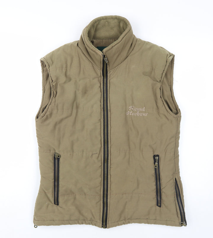 Royal Harbour Mens Beige Gilet Waistcoat Size M Zip