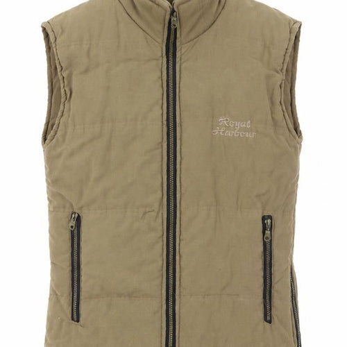 Royal Harbour Mens Beige Gilet Waistcoat Size M Zip