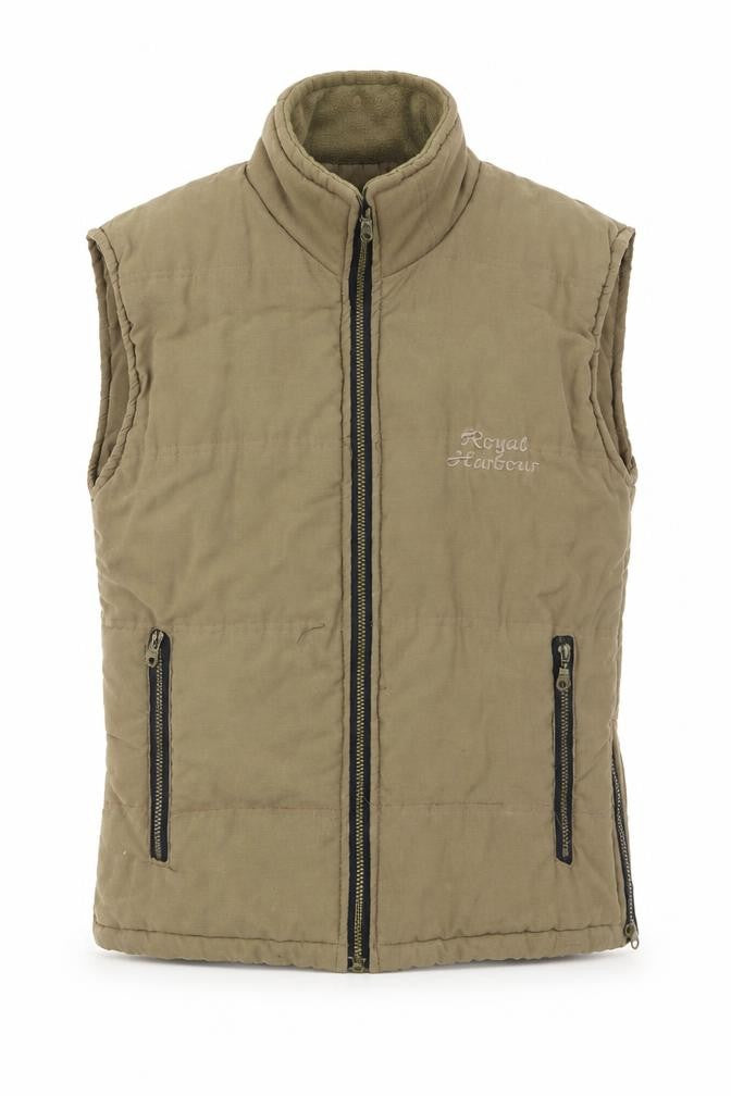 Royal Harbour Mens Beige Gilet Waistcoat Size M Zip