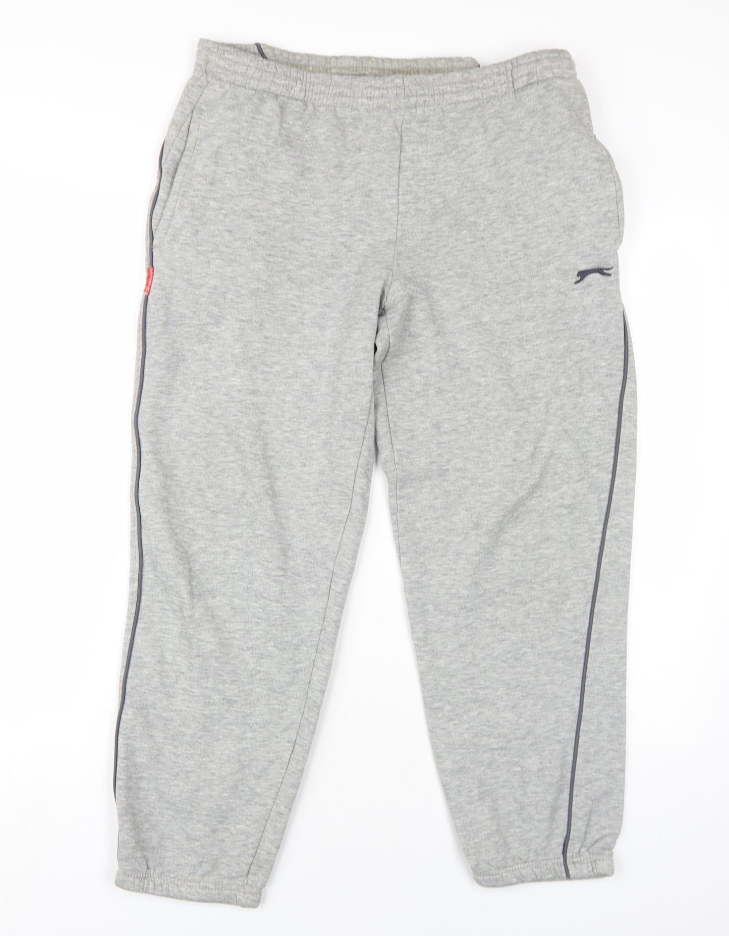 Slazenger Mens Grey Cotton Jogger Trousers Size S L28 in Regular Drawstring