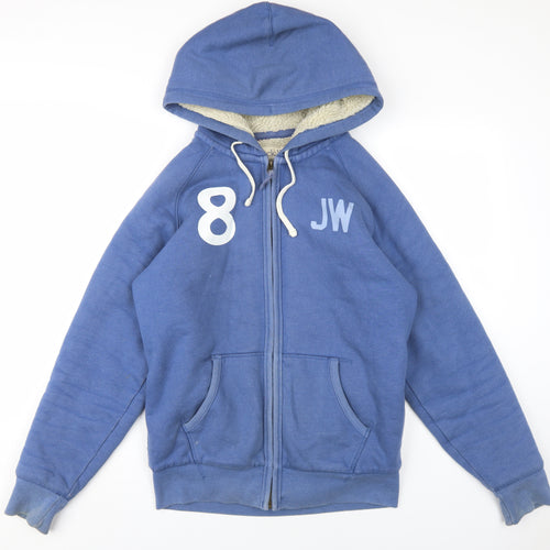 Jack Wills Mens Blue Cotton Full Zip Hoodie Size L