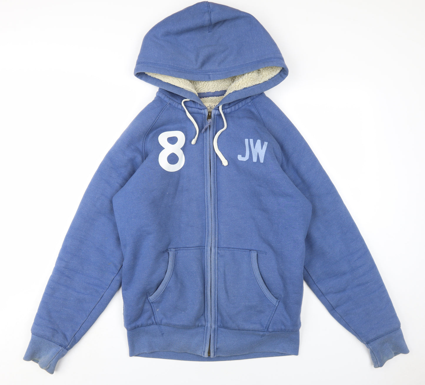 Jack Wills Mens Blue Cotton Full Zip Hoodie Size L